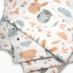 Bunnies Kids Fitted Bedsheet (200x120) Single 3 pieces - Grey