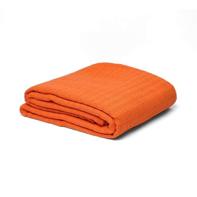 كوفرتة شبيكة سادة (240 × 180) سنجل - برتقالي