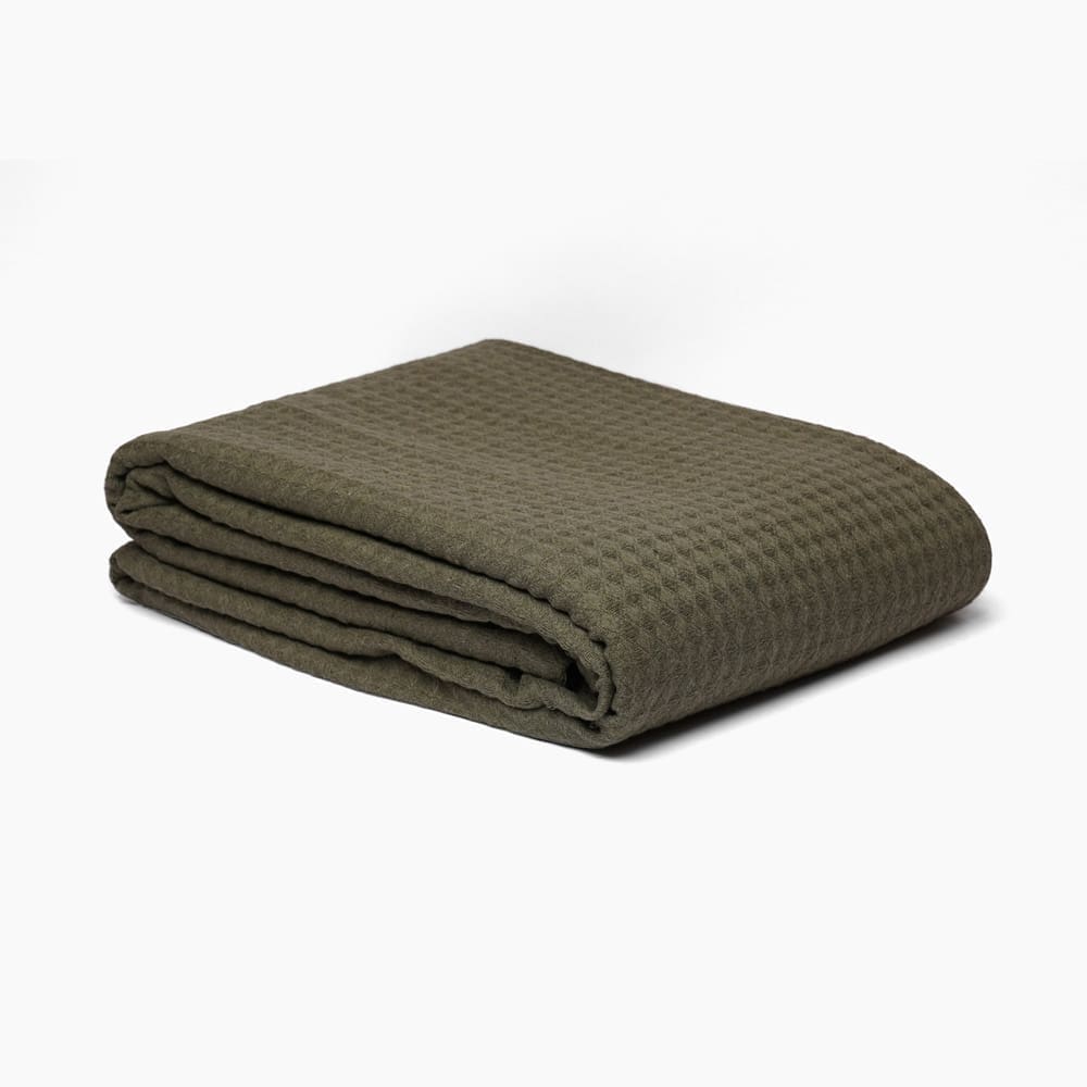 Plain Honeycomb Coverlet (180x240) Single - Olive