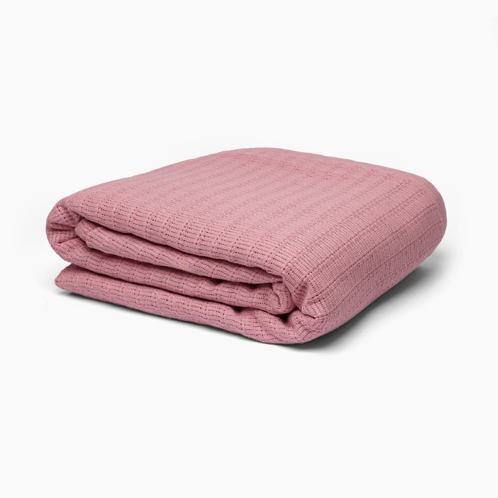 Plain Coverlet Waffle (180x240) Single - Red Rose
