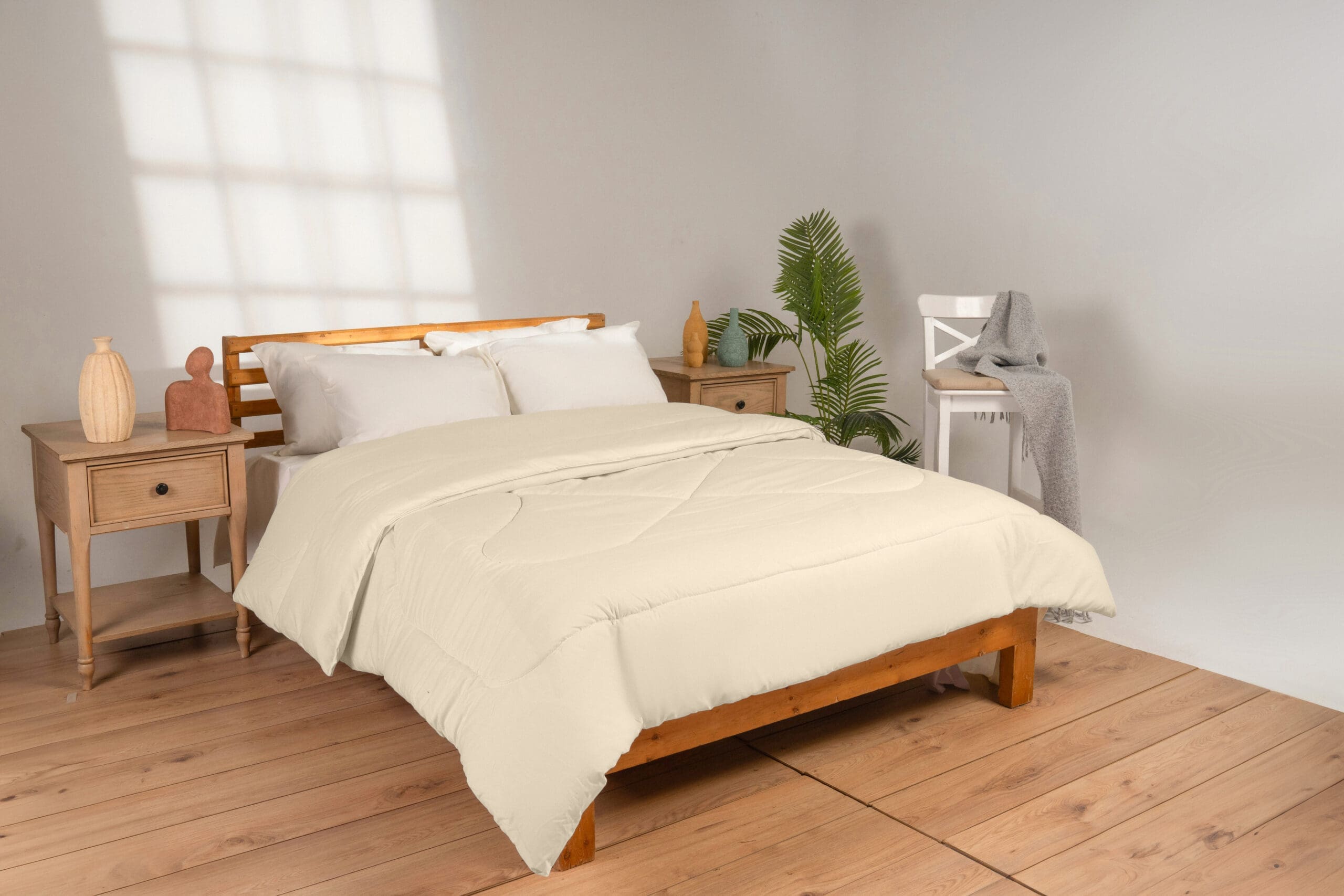 لحاف فايبر (220x240) دبل - كريم