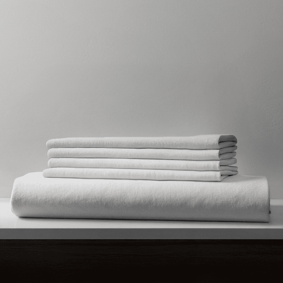 Plain Flat Bedsheet Set (260x275) King 5 pieces - White