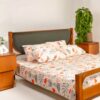 Printed Bedsheet Set Flat ( 180x240 ) Single 3 pieces - Grey