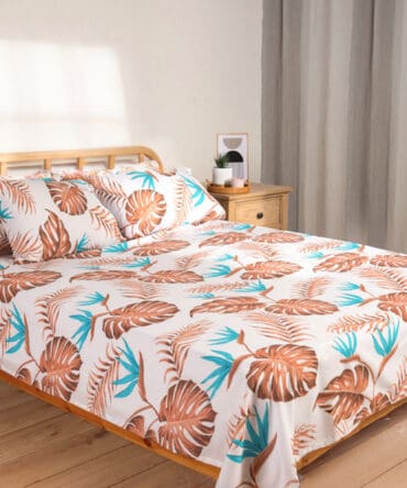 طقم ملاية مطبوعة  مسطحة (180x240) سنجل 3 قطع - بني