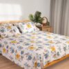 Printed Bedsheet Set Flat ( 240X260 ) Double 5 pieces - Turquoise