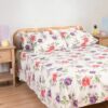 Printed Bedsheet Set Flat ( 240X260 ) Double 5 pieces - Purple