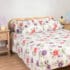 Printed Bedsheet Set Flat ( 240X260 ) Double 5 pieces - Purple