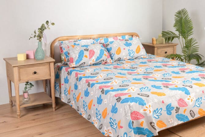 Printed Bedsheet Set Flat ( 180x240 ) Single 3 pieces