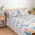 Printed Bedsheet Set Flat ( 180x240 ) Single 3 pieces - Grey