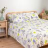 Printed Bedsheet Set Flat ( 240X260 ) Double 5 pieces - Green