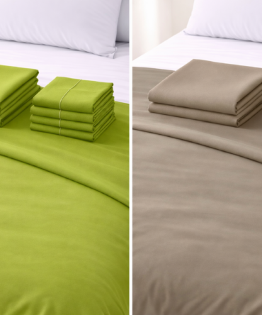 Plain 100% Cotton Flat Bedsheet Set (240×260) Double 5 Pieces + Free Matching Set