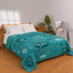 Printed Honeycomb Coverlet (180 × 240 cm) - Teal