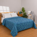 Printed Honeycomb Coverlet (180 × 240 cm) - Teal