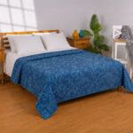 Printed Honeycomb Coverlet 100% Cotton (240 × 260 cm) - Teal