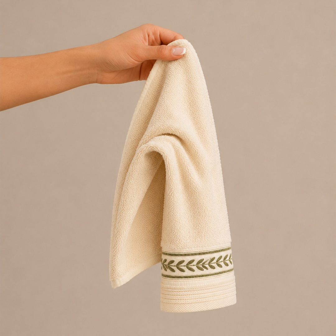 3-Piece Embroidered Towels Set (30 × 30 cm / 50 × 100 cm / 70 × 140 cm) - Image 5