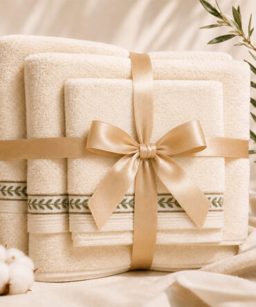 3-Piece Embroidered Towels Set (30 × 30 cm / 50 × 100 cm / 70 × 140 cm)